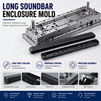 Cetakan Injeksi Casing Soundbar Kompleks dengan Finishing High Gloss, Perkakas Plastik Kustom untuk Bagian Cetakan Enclosure Audio yang Rumit