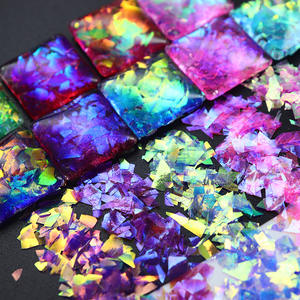 12 couleurs paillettes irrégulières brillantes paillettes grand 3D 3D opale Aurora fragments de papier de verre pour accessoires d'ongles <span class=keywords><strong>et</strong></span> manucure bricolage - Product Image 6