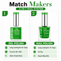 Produit de salon de manucure de haute qualité 15ml 2 en 1 Kit Set Collection Color Matching Hema Free TPO Free Nail Polish UV Gel