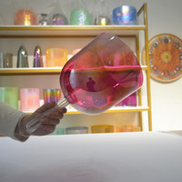 Bol chantant à poignée HF 432Hz 440Hz Ruby Cosmic Light Bols chantants en cristal de quartz à main pour la méditation de guérison par le son