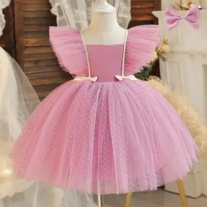 Bán Buôn Trẻ Em Của Lưới Dresses Chính Thức Cô Gái Prom Bay Tay Áo Gown Bé Cô Gái Bên Váy