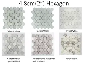Modern Hexagon Shape Marble Mosaic Tiles For Decorative Room Use