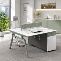 Ensemble de chaises de bureau pour personnel, mobilier de bureau moderne et minimaliste pour espace ouvert, avec tiroirs, rangement amovible, matériau PVC, librement combinable