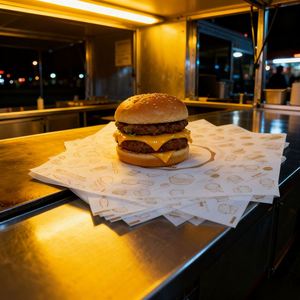 Papel Antigrasa para Hamburguesas, Papel para Sándwiches con Logotipo Personalizado de Grado Alimenticio, Papel Encerado para Hornear, Papel para Rollos de Pollo - Product Image 6
