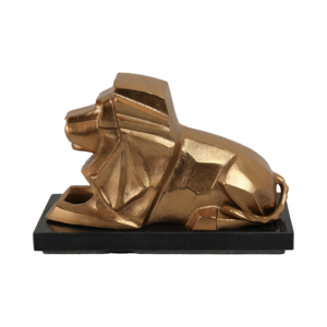 Escultura de León, Figura Metálica Moderna con Base de Mármol para Estante o Mesa de Centro, Decoración Elegante - Product Image 4