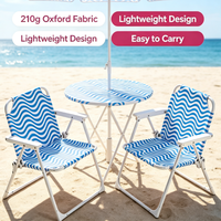 Ensemble de 2 chaises de salle à manger modernes empilables en acier, pliantes, avec parasol, durables, légères, portables, pour l'extérieur et la plage