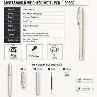 Bolígrafo de Gel Metálico Promocional de Alta Calidad de 0.5 mm, Regalo Empresarial, Bolígrafo de Firma con Logotipo Personalizado