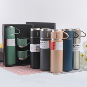 Juego de regalo de Navidad, 3 uds., vasos de acero inoxidable para viajes al aire libre, frasco al vacío para café y té, juego de regalo de botella de agua con 2 tazas - Product Image 2