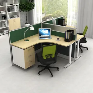 Estação de trabalho personalizada em forma de l, moderna, partição de escritório, mesa tipo t com móveis de gaveta