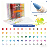 Ensemble de stylos marqueurs d'art en plastique à pointe souple imperméable, encre liquide directe, double face, surligneur