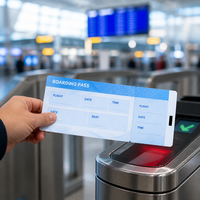 Carte d'embarquement aérienne personnalisée en carton thermique avec impression couleur et marquage à chaud pour aéroports et compagnies aériennes
