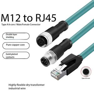 Kabel Jaringan Tembaga M12 Ke RJ45 Tipe A 8-Core Kabel Ekstensi Konektor Pelindung Fleksibel Tinggi Kamera Kelas Industri - Product Image 6