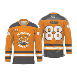 Maillot de hockey sur glace personnalisé, uniforme entièrement imprimé par sublimation, respirant, léger, logo personnalisé, nom, numéro, entraînement pour hommes et jeunes - Product Image 2