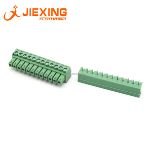 Kf2edg 3.81mm 12pin nữ + Nam thẳng pin ổ cắm PCB Plug-in khối thiết bị đầu cuối Phượng nối kf2edgk 15edg3.81mm - Product Image 5