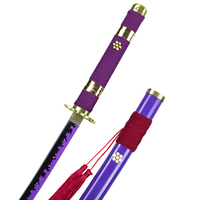 Katana Real de One Piece de 103 cm Estilo Japonés Réplica de Arma Espada Púrpura de Roronoa Zoro