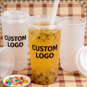 Vasos desechables de plástico esmerilados de 200 ml para té con leche, 32 oz (EE. UU.) y 16 oz, personalizados - Product Image 2