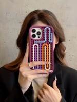 Coque de téléphone en silicone avec bande de puzzle de dessin animé créative pour 17/16/15 Pro Max/14/11 avec protection à 360 degrés et antichoc