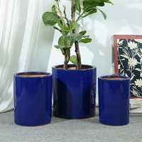 Grands pots de plantes cylindriques en céramique, jardinières rondes pour plantes d'intérieur, pots de fleurs modernes, jardinières pour la décoration de la maison, à rayures