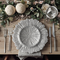 Assiette de présentation en verre doré, 13 pouces, multicolore personnalisée pour mariage, hôtel, banquet, traiteur, événements, décoration de table