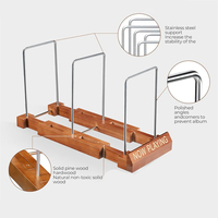 Étagère de rangement verticale pour CD de bureau, présentoir moderne en bois pour disques vinyles, organisateur portable et mobile en bois massif