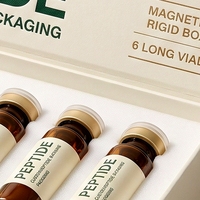 Boîte rigide en carton blanc magnétique personnalisée pour flacons de peptides, 6 flacons, avec insert en mousse et logo estampé à chaud en or