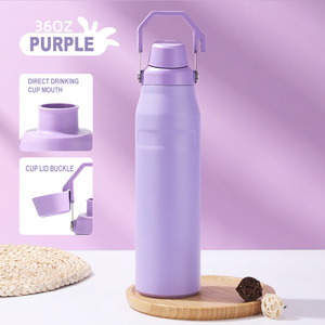 Fast Shipping 36oz Stainless Steel Double Wall Vacuum Insulated Outdoor Sports Bottle With Anti Loss Lid Handle - Product Image 6