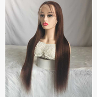 Perruques Lace Front brésiliennes marron chocolat 100% cheveux humains, perruques Lace Frontal en vrais cheveux humains pour femme