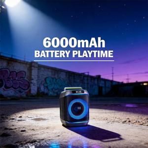 Enceinte portable Remax avec fonction karaoké, 60W, enceintes d'extérieur avec basses profondes, lumières RGB, micro sans fil pour les fêtes, prise en charge AUX/USB/TF - Product Image 3