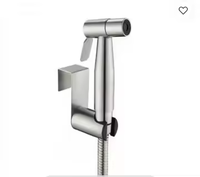 Ensemble de douche carré en acier inoxydable 304 avec pommeau de pluie et pistolet de pulvérisation mural à poignée unique pour salle de bain et hôtel