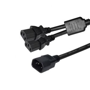 Câble d'alimentation ré<span class=keywords><strong>tractable</strong></span> double extrémité C14 C13 pour ordinateur portable, cordon d'alimentation 220v, grille électrique, séparateur en Y ghd C14 - Product Image 3