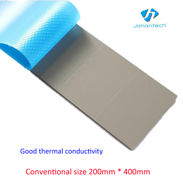Johan OEM 200mmx400mm Silicone Sheet with 12.8W/mK Thermal Conductivity for CPU High Temperature Heat Dissipation