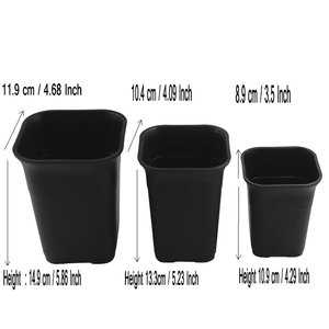 <span class=keywords><strong>Pot</strong></span> de fleurs en plastique noir pour pépinière, 1 pièce, pour plantes de jardin et semis, pépinière - Product Image 2