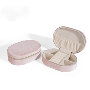 Caja de Joyería de Terciopelo con Cierre Ovalado y Logotipo Personalizado, Caja de Almacenamiento Simple para Pendientes y Collares, Ideal para Regalos - Product Image 5