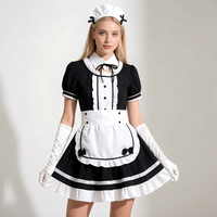 Vestido de Cosplay de Sirvienta Clásico en Blanco y Negro, Disfraz de Lolita para Fiesta de Anime, Uniforme de Camarera, Venta al Por Mayor