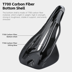 Sillín de Bicicleta Ultraligero de Fibra de Carbono para Mujer, Impreso en 3D con Ventilación, Punta Corta, Negro, para Todas las Estaciones, para Ciclismo - Product Image 3
