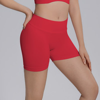 Shorts Deportivos Transpirables Sin Costuras Personalizados, Shorts de Gimnasio de Cintura Alta de Color Sólido, Shorts de Yoga de Secado Rápido y Ajuste Ceñido