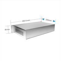 Boîtier de projet électronique d'amplificateur en aluminium sablé personnalisé OEM boîtier de serveur 19 pouces 2U monté en rack