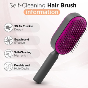 Cepillo de Pelo Autolimpiante para Mujer, Cepillo Mágico de Limpieza Rápida con un Solo Toque, Masajeador de Cuero Cabelludo con Airbag, Herramientas de Peinado - Product Image 3