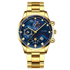 2024 nouvelle montre de sport pour hommes de luxe hommes affaires alliage montre à Quartz lueur grand cadran horloge