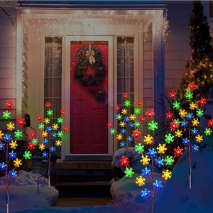 ไฟ<span class=keywords><strong>ต้นไม้</strong></span>รูปเกล็ดหิมะพลังงานแสงอาทิตย์รุ่นใหม่ อัพเกรดแล้ว 4 ชิ้น ไฟ LED หลายสี สำหรับตกแต่งคริสต์มาสกลางแจ้งและไฟสวน - Product Image 4