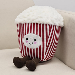 Peluche personnalisable en forme de <span class=keywords><strong>pop</strong></span>-<span class=keywords><strong>corn</strong></span>, mignonne, sur le thème du cinéma, coussin décoratif pour canapé, fauteuil, décoration de salon - Product Image 1