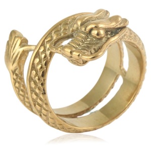 Yunnique – bague Dragon en or pour hommes, style Punk, bijoux du zodiaque animal, cadeau - Product Image 1