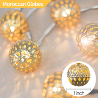 Guirlande lumineuse LED marocaine à piles, 3 mètres, pour fêtes, Noël, porche, patio, mariage, décoration