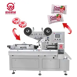 Hot Selling Hight Kwaliteit Volautomatische High Speed Kussen Type Kleine Zakje Verpakkingsmachine Voor Chocolade Katoenen Bal Snoep