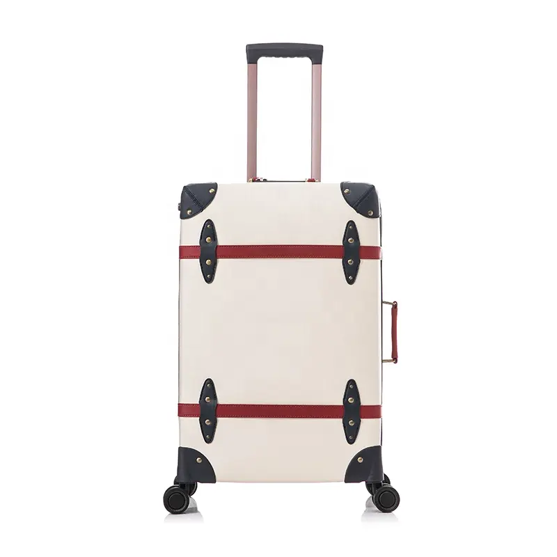 Wholesale 20" inch outdoor pu leather with pp suitcase carry on type luggage sturdy retro luggage