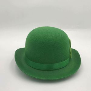 Chapeau melon en feutre de laine vert élégant pour homme style hip-hop - Product Image 3