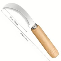 Couteau de taille-haie incurvé en acier inoxydable, outil de greffage et de coupe aiguisé pour le jardinage, idéal pour les bonsaïs, l'épluchage d'ananas, les brindilles et les petites branches