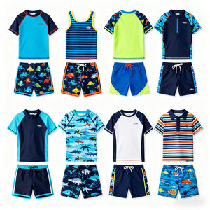 Oeko setelan berenang bayi, setelan berenang kustom ramah lingkungan, spandeks/poliester lembut & bernapas untuk anak laki-laki 2 potong penggunaan pantai - Product Image 2