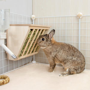 Mangeoire à <span class=keywords><strong>foin</strong></span> en bois pour animaux de compagnie avec siège en contreplaqué mangeoire à lapin en bois mangeoire à <span class=keywords><strong>foin</strong></span> pour lapin - Product Image 3