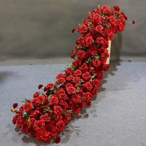 Fleurs artificielles en soie filée réalistes faites à la main, fleurs mélangées, longue durée, toucher naturel, décoration de <span class=keywords><strong>table</strong></span>/mur pour <span class=keywords><strong>mariage</strong></span>, Noël - Product Image 1
